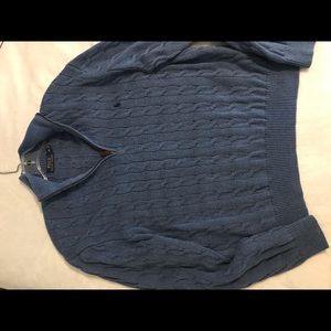 Polo Cable Knit Quarter Zip Sweater